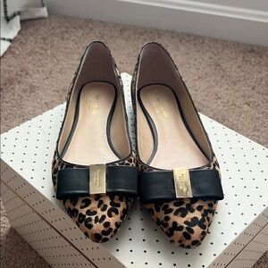Kate Spade Animal Print Flats with Black Accent